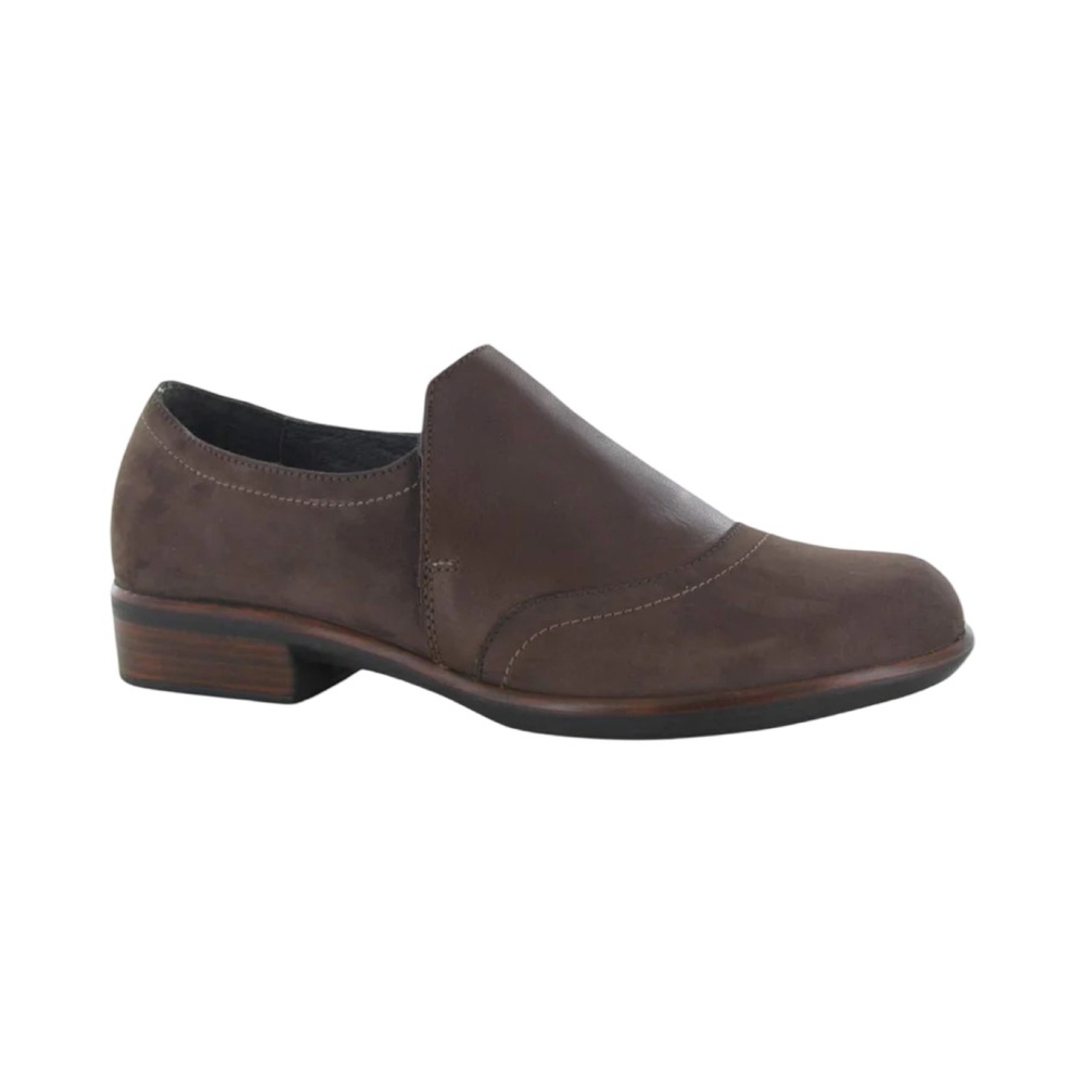 NAOT Women’s Angin Nubuck Brown Leather Slip On Loafers Comfort Preppy Office